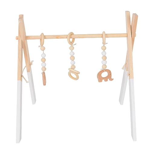 Qutalmi Portique D'Eveil Bébé Bois, Gymnastique en Bois Bébé, Arche Éveil Bébé Montessori...
