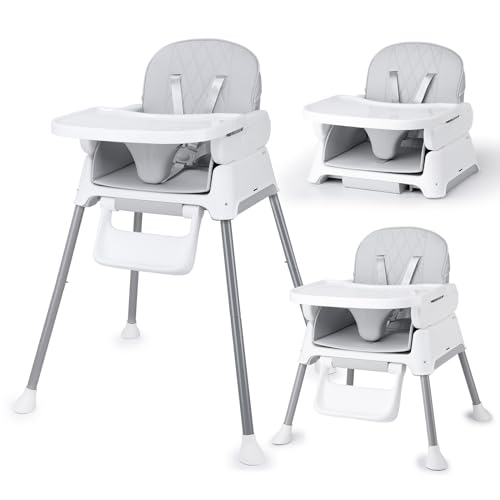 Bellababy Chaise Haute Bébé 3 en 1, Chaise Haute Réglable et Convertible pour Bébés et...