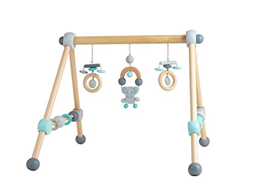 Bieco Traqueur de jeu réglable en hauteur | Arche de jeu en bois pour bébé | Baby Mobile...