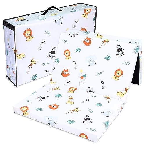 Totsy Baby Matelas lit de Voyage épais Pliant 60x120cm pour bébés et Enfants Housse en Coton...
