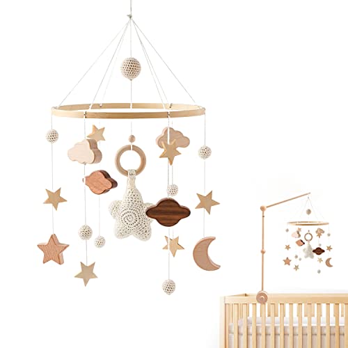 Mobile Bébé Bois Mobile Lit Carillon éolien pour Bébé Suspendu Hochet Mobile pour chambre...