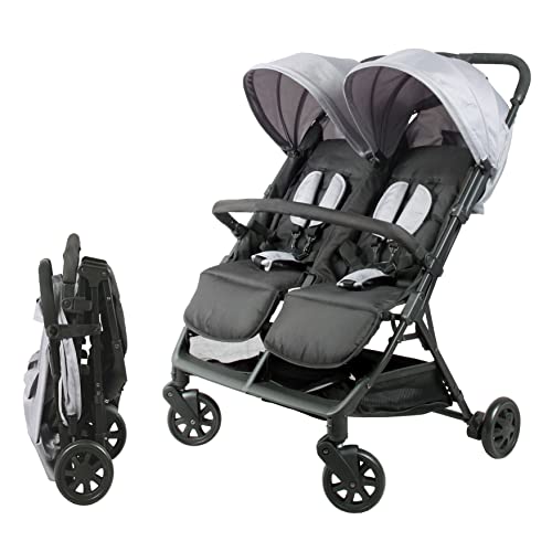 Bambisol Poussette Double Côte à Côte | Pour Jumeaux dès la Naissance, Pliage Ultra-Compact |...