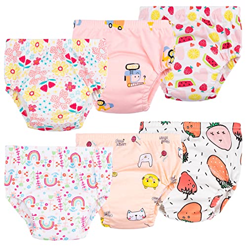 Culotte Apprentissage propreté Fille Garcon，Lot de 6 Coton rembourrées pour bébé propreté...