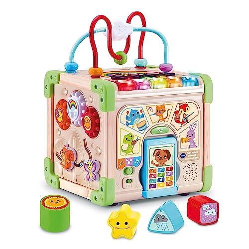 VTech - Cube Nature Interactif Multi Activité, Cube d’Activités Bébé, Jouet d'Éveil Sensoriel...