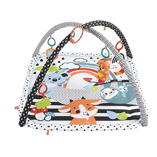 Fisher-Price Tapis Sensoriel Bébé 3-en-1 dès 3 Mois, Tapis D'éveil et de Jeux avec Lumières et...