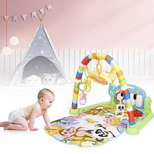 Tapis d'éveil Bébé, Tapis d'éveil et de jeux pour Nouveau-né avec Musique et Lumières,Tapis de...