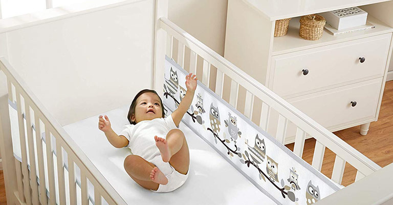 Tour De Lit En Maille Babybay - Compatible Maxi/Boxspring/Comfort - Vert Jade - Anti Courant D'Air, Respirant